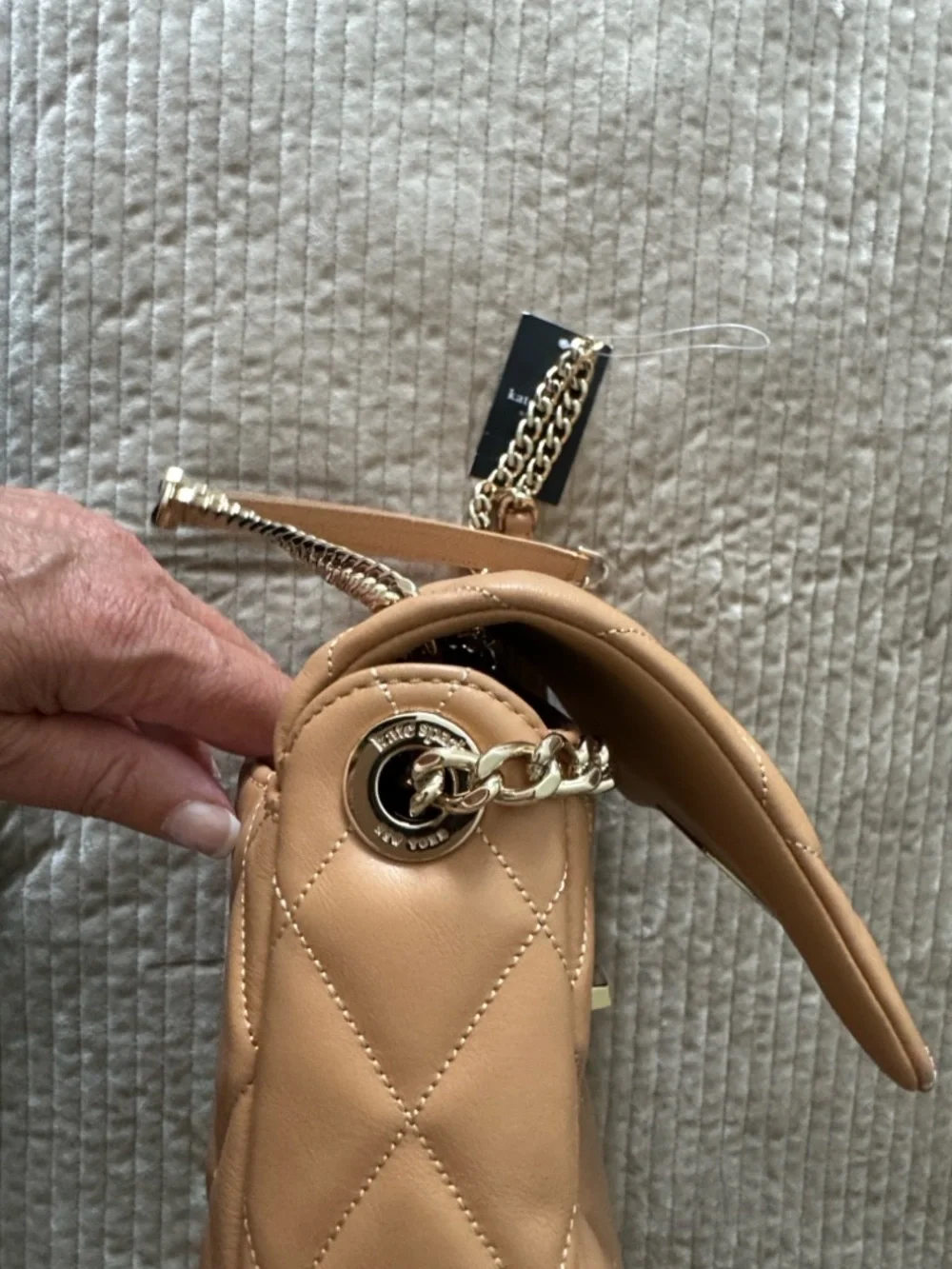 kate spade Carey Medium Flap Shoulder Bag with Gold Hardware in Tiramisu NWT